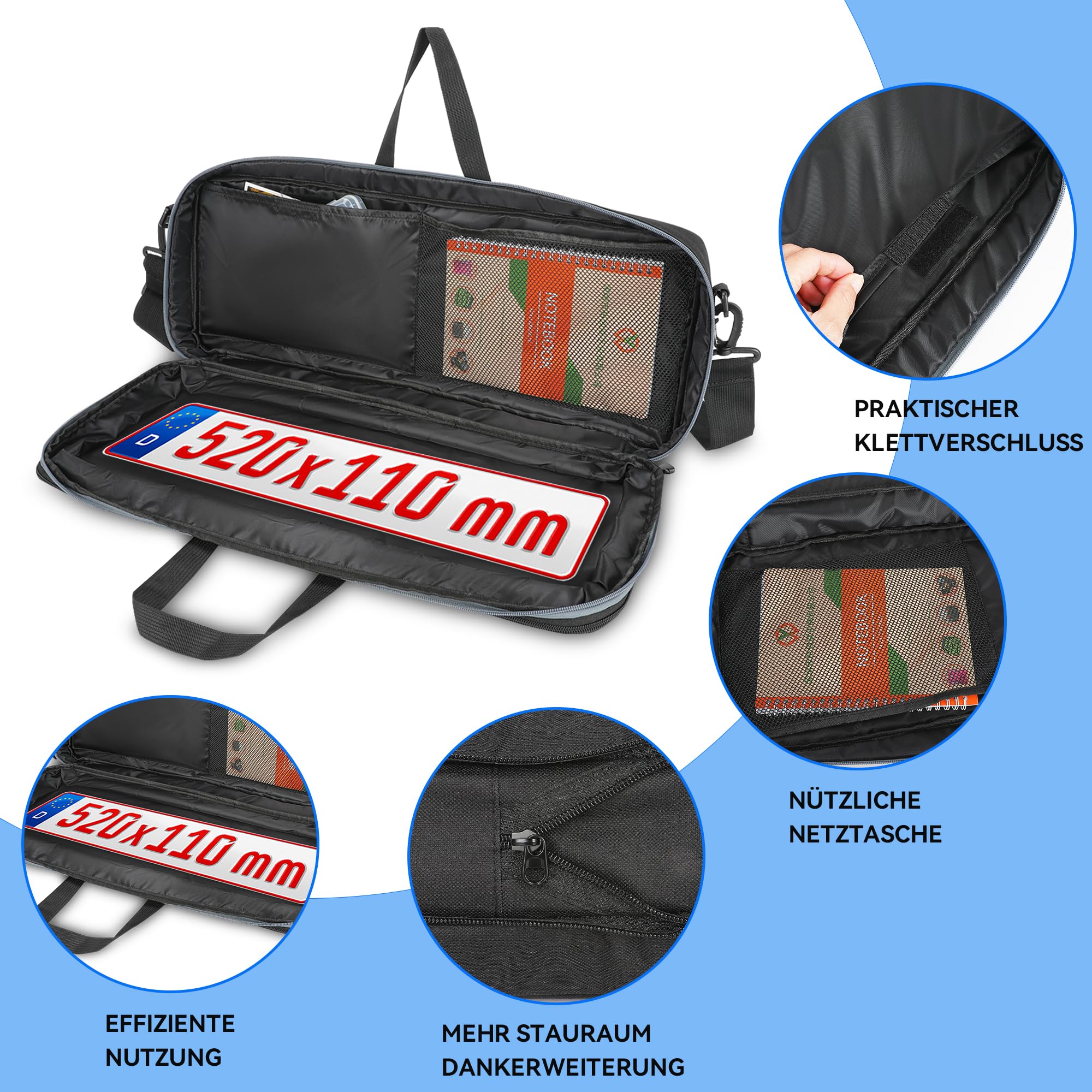 Bolsa expandible para matrículas para concesionarios de vehículos, servicios de matriculación y talleres - Organizada y segura para el camino