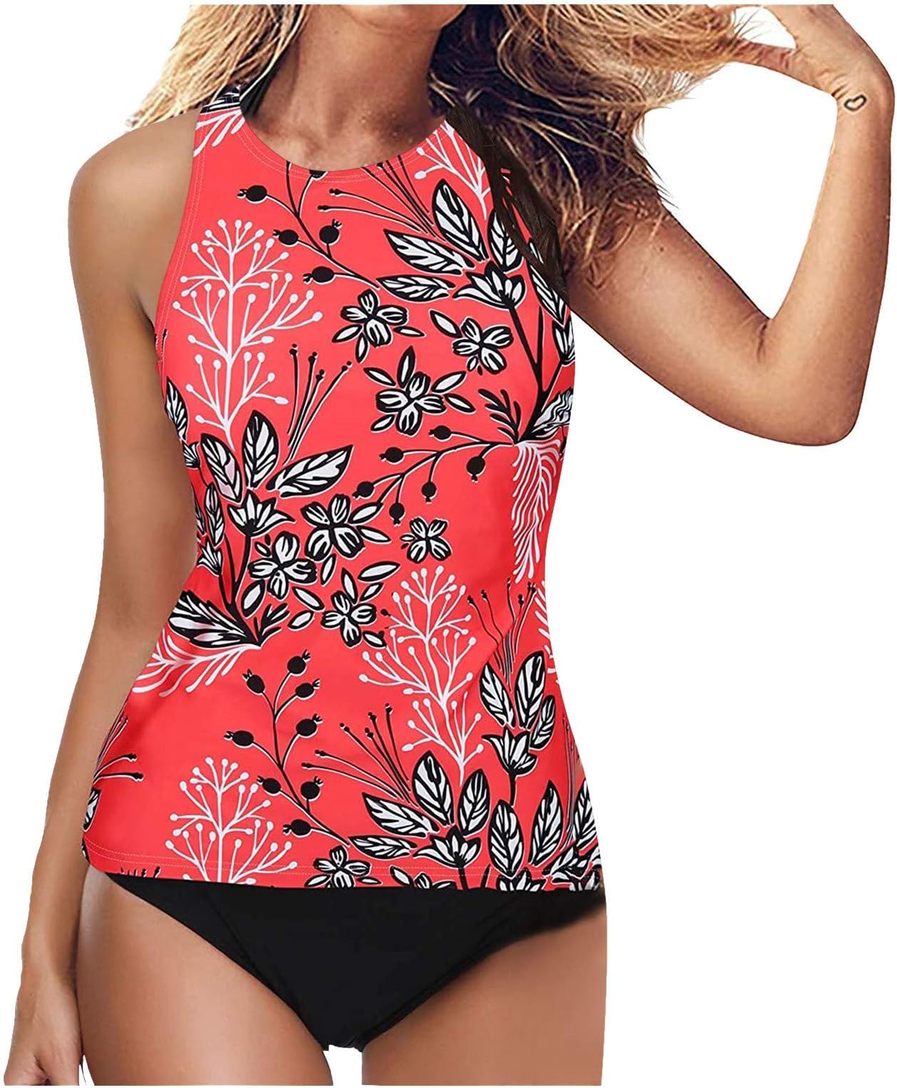 SanseeTummy Control Swimwear Sexy Bikini Halterneck Swimming Costume Zip Up Swim Trunks Women's Plus Size Bikini Set Elegant Twist Front Beachwear Swimming Costume Women