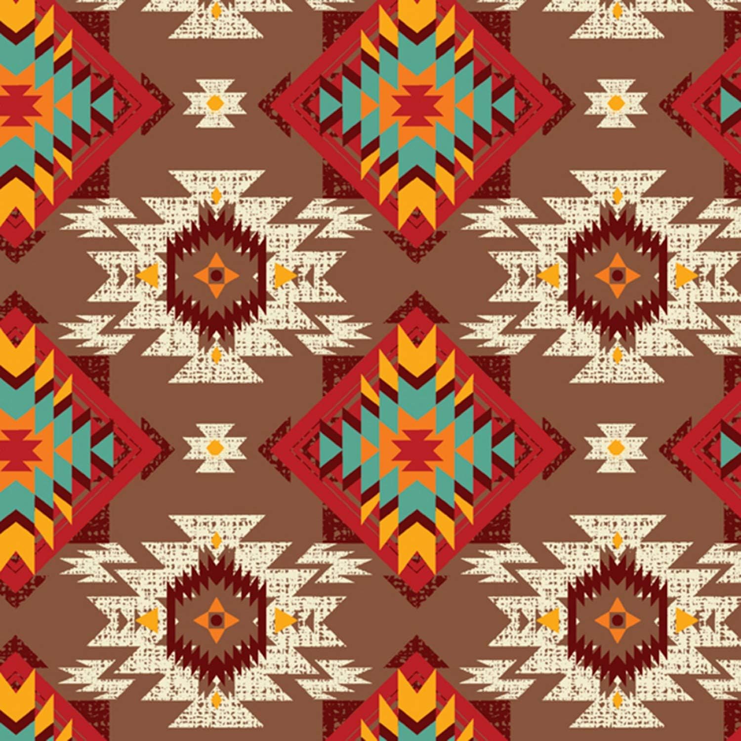 David Textiles Native American Themed Native Horizon Brown Premium Quality 100% Cotton Fabric by The Yard.