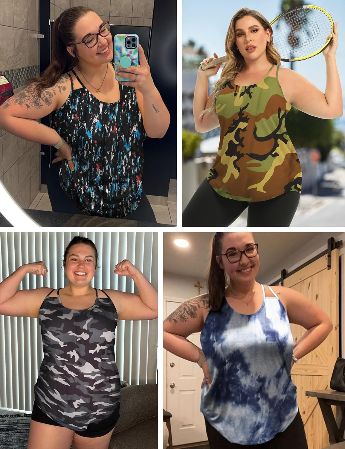 FOREYOND Women's Plus Size Workout Tank Tops Racerback Loose Fit Sport Athletic Tops Yoga Running Summer Shirts - Image 5