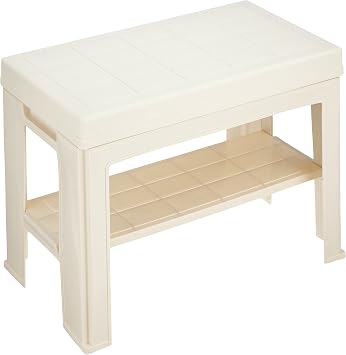 Like-IT Shoe Storage, Entrance Bench, Approx. Width 17.9 x Depth 10.6 x Height 14.0 inches 45.5 x 27 x 35.5 cm, Ivory Made in Japan