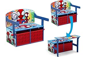 Kids Convertible Activity Bench - Greenguard Gold Certified, Marvel Spidey and His Amazing Friends
