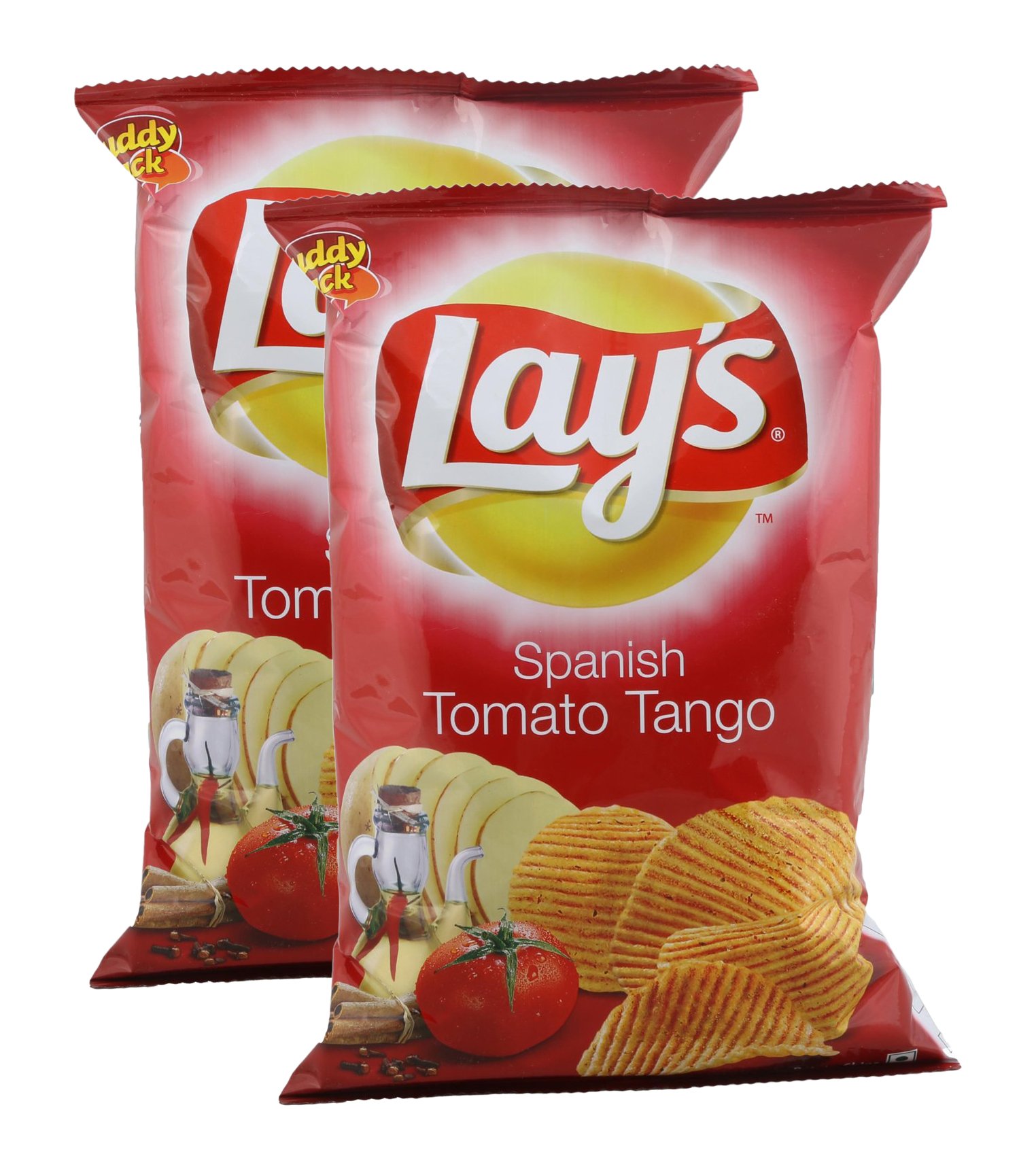 Lay's Big Bazaar Combo - Potato Chips Spanish Tomato Tango, 52 Gram (Pack of 2) Promo Pack, 104 Gram