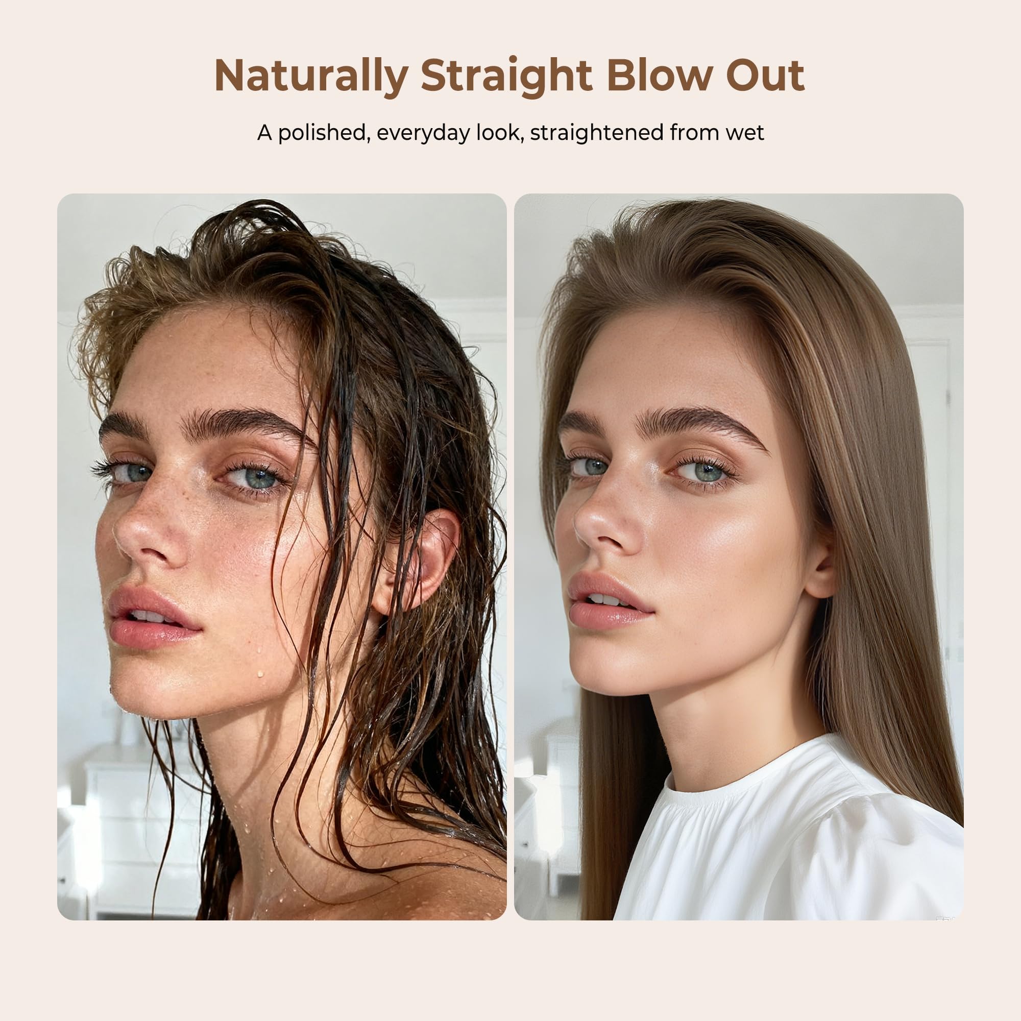 UKLISS Sèche-Cheveux Lisseur 3 en 1, Pro Lisseur à Air Ionique 200 m/min-Plasma Coiffage Mouillé à Sec, pour réduire la casse et apporter plus de brillance, Convient à tous les types de cheveux