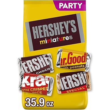 HERSHEY'S Miniatures Assorted Chocolate Candy Party Pack, Halloween Candy, 35.9 oz