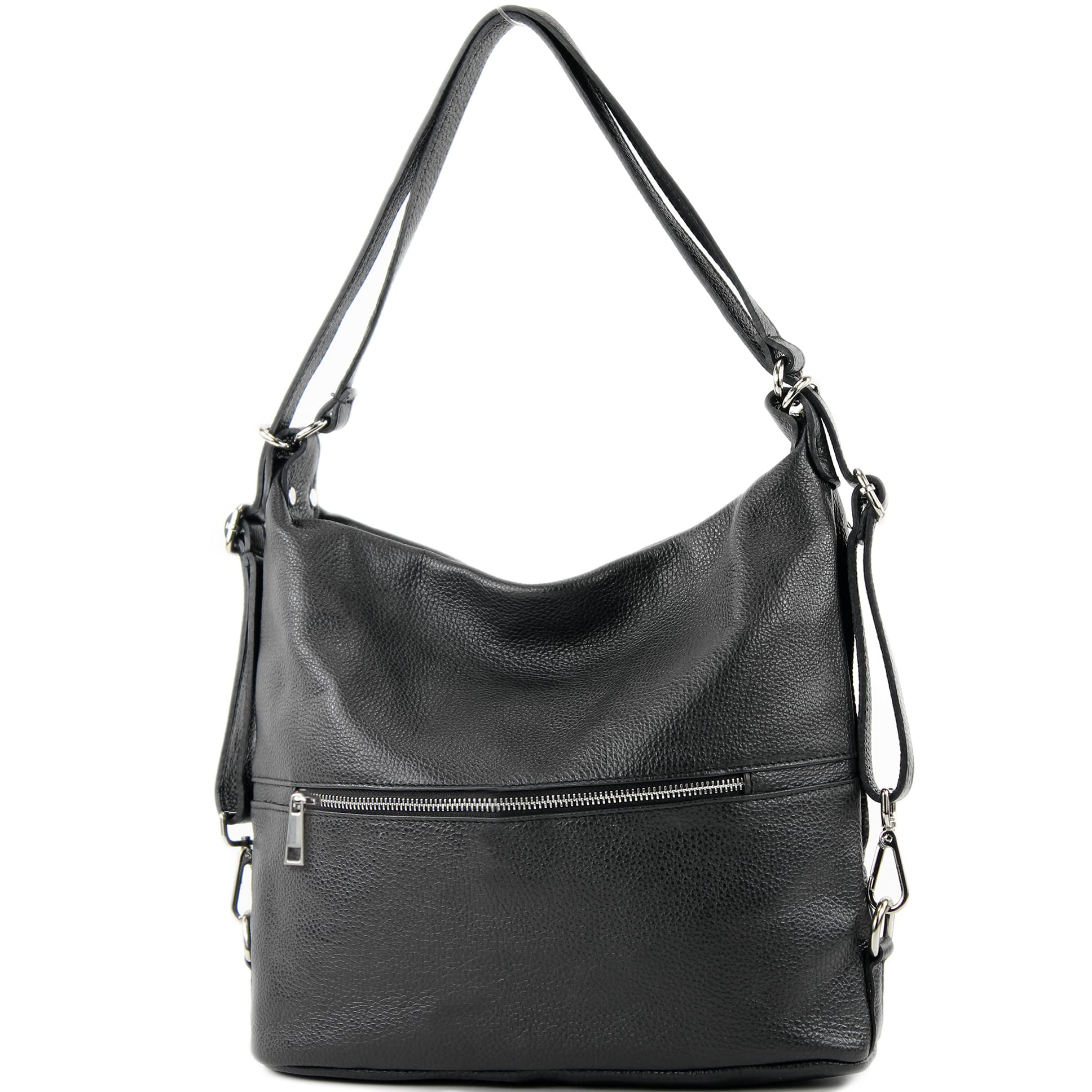 modamoda de T189 Damen Leder Rucksack Schultertasche, handmade in Italy