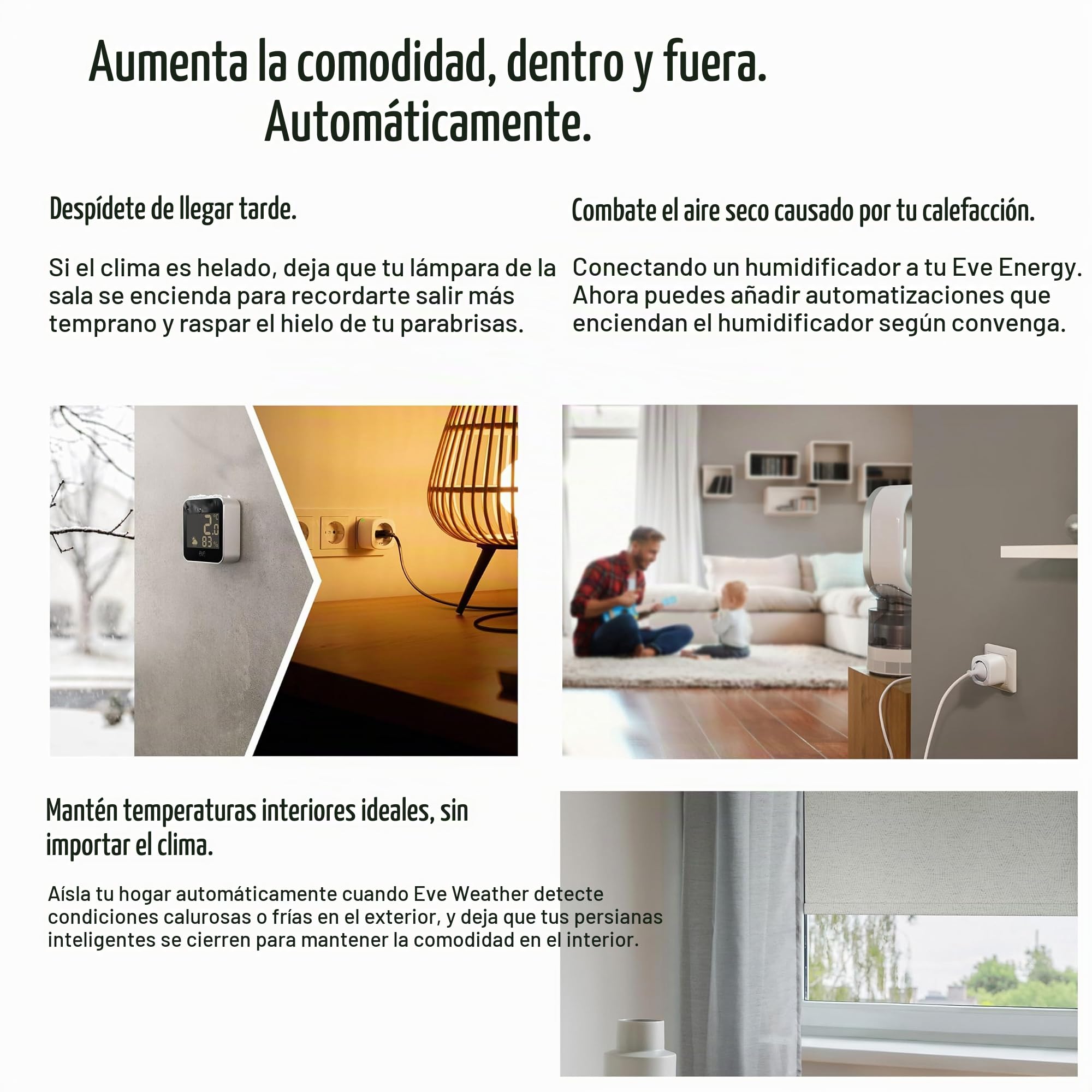 Eve Weather (Matter) – Estación meteorológica inteligente con medición de temperatura, humedad, tendencia del clima, certificación IPX4 de resistencia al agua, requiere un router de borde Thread