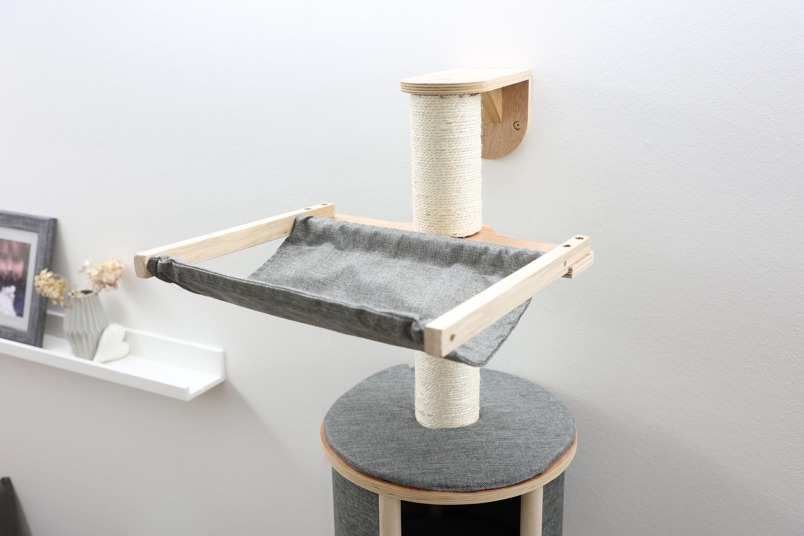 Kerbl Pet Rascador de Pared Dolomit Tofana, Gris, 168cm, Madera, sisal, para Gatos, cojín extraíble y Acolchado