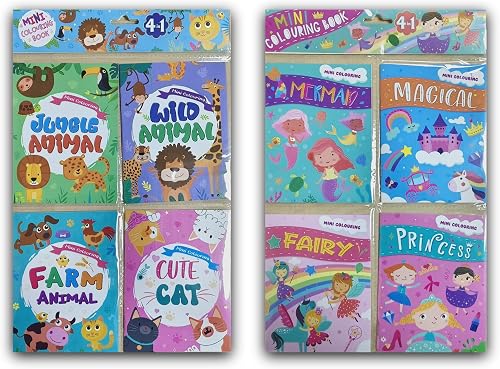 Butterfly 4-In-1 Mini Colouring Activity 2 Books Set for Kids