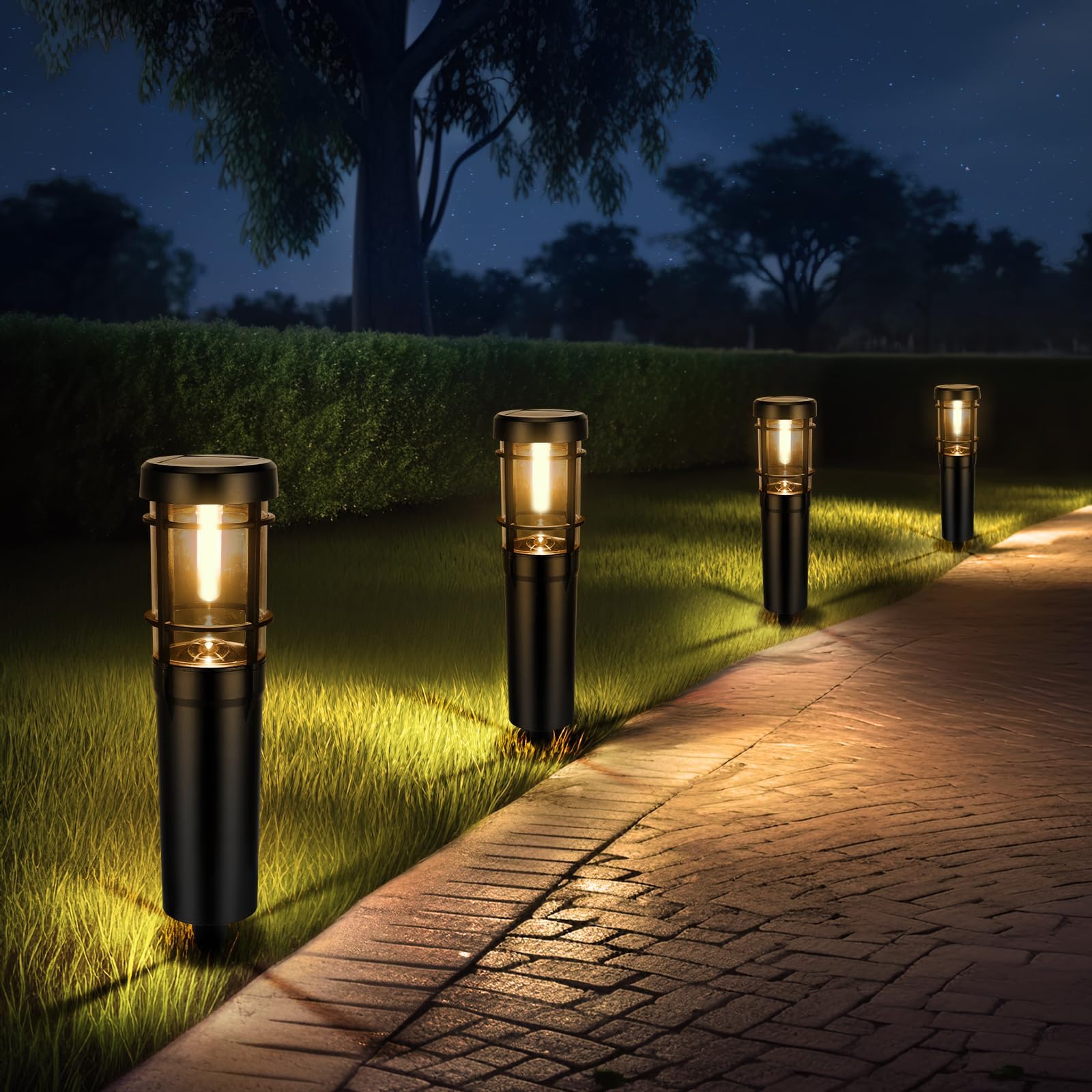 2er Set Solar Leuchtturm Lampen - IP65 Wasserdicht - Für Garten, Terrasse & Dekoration