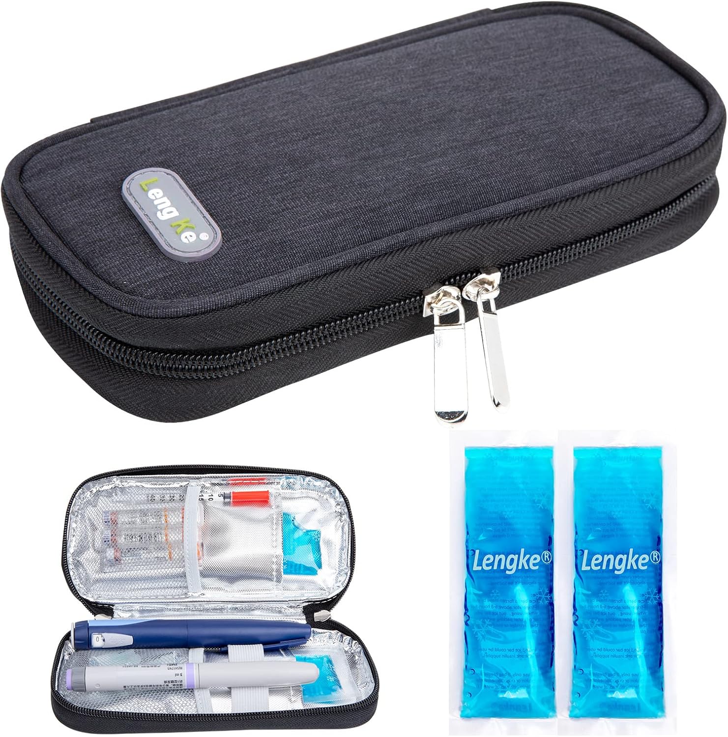 YOUSHARES Insulin Cooler Travel Case with 2 Ice Packs Diabetes Bags