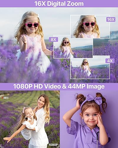 Miniatura 2 de Digital Camera, Latest FHD 1080P Digital Camera for Teens with SD Card Anti Shake Point and Shoot Cameras Portable 16X Zoom Compact Small Cameras