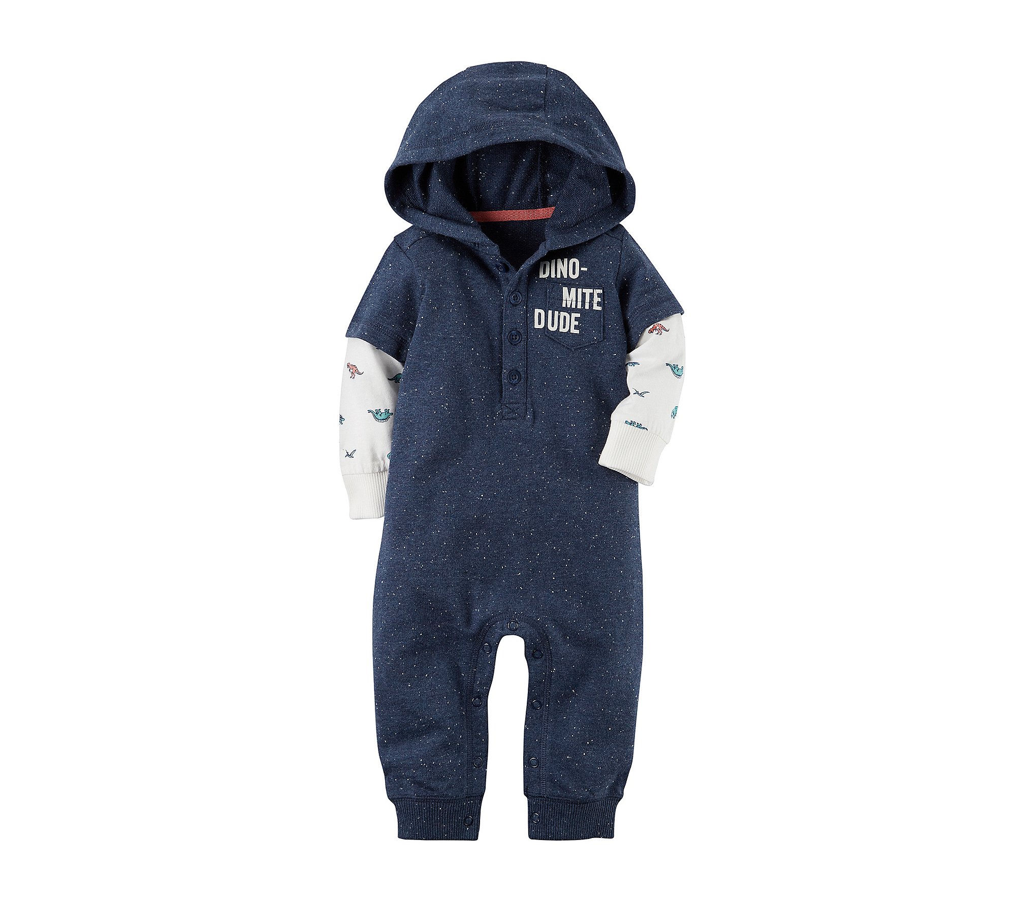 Carter's Baby Boys' Hooded Dinomite Dude Jumpsuit