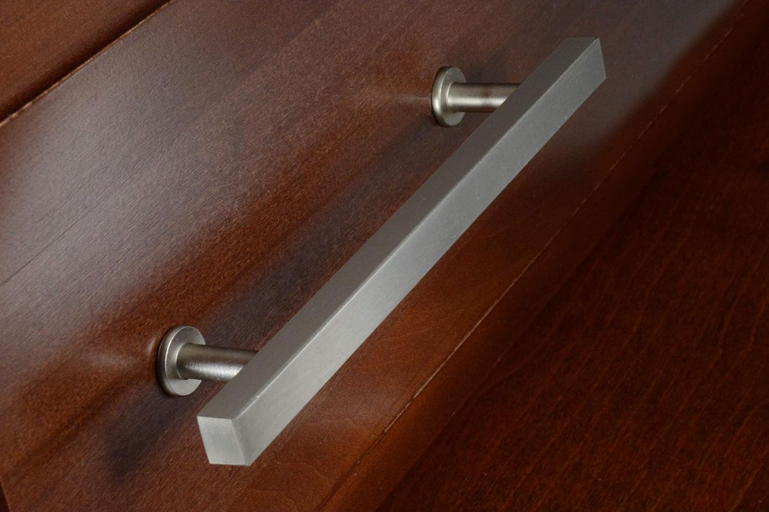 CKP Brand #1550 Newport Collection 5-1/16 in. (128mm) Square Bar Pull, Brushed Nickel - 10 Pack