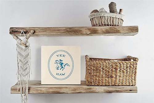 Miniatura 2 de KEUSPI Decoración de escritorio del oeste, Yee Haw Western Cowboy con bloque de madera, letrero rústico de madera de vaquero del salvaje oeste,
