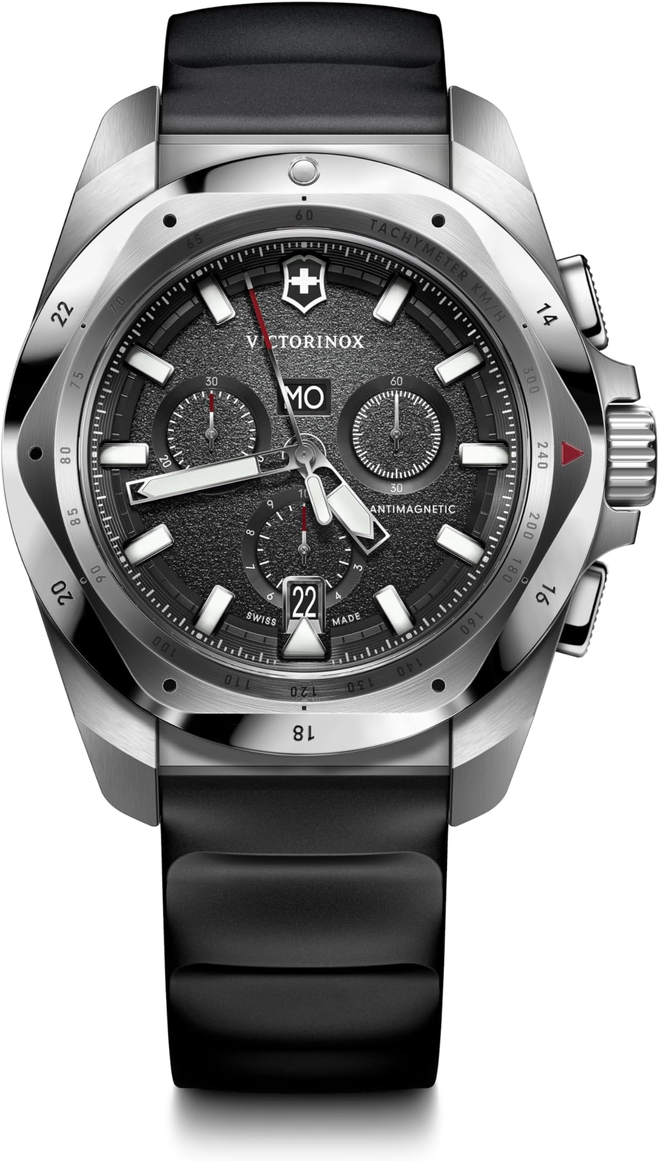 I.N.O.X. Chrono Black Dial Black Rubber Strap Watch 43mm - 241983