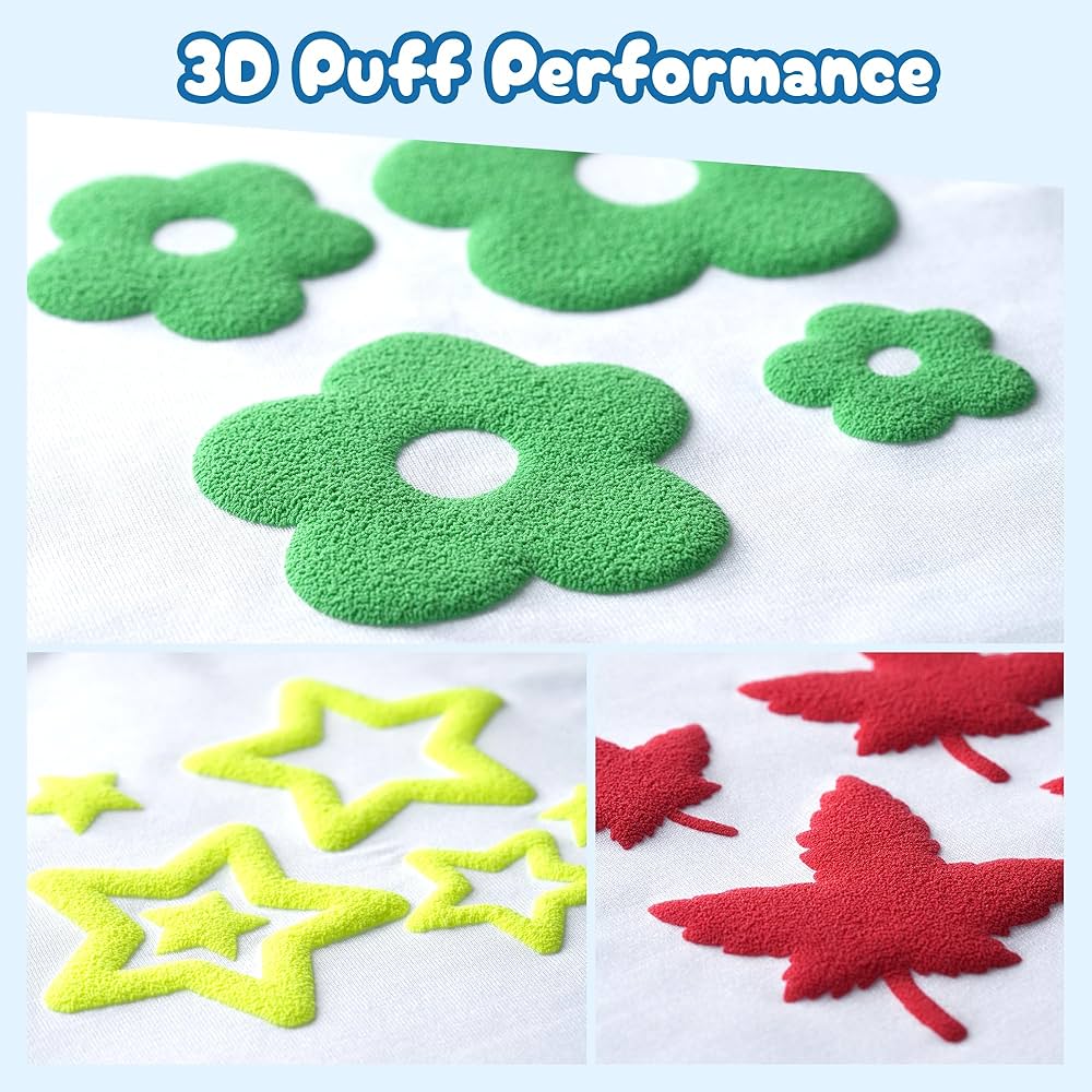 Amazon.co.jp: 3Dパフ アイロンプリントシート 熱転写ラバーシート