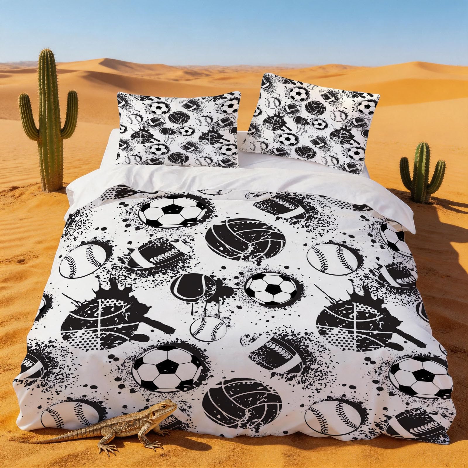 Set de housse couette microfibre doux motif ballon haut relief