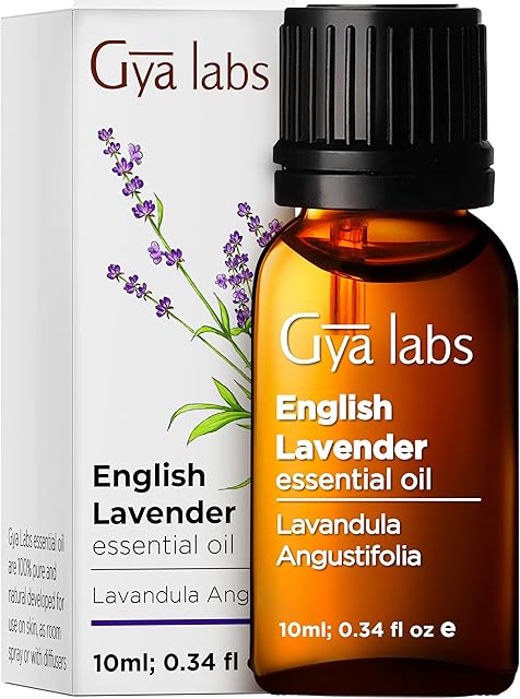 Gya Labs Pure English Lavender Oil Essential Oil for Diffuser- 100% Natural Therapeutic Grade Lavender Oil Essential Oils for Skin - Lavender Essential Oil for Hair Growth (10ml)