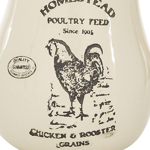 Miniatura 4 de Deco 79 Jarrón de gallo de cerámica, 8" x 7" x 9", beige