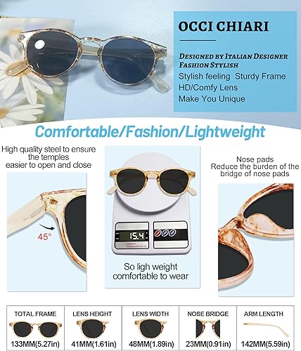 Miniatura 5 de OCCI CHIARI Lentes de lectura bifocales fotocromáticos para mujer, lentes de sol redondos de transición con protección UV para lectores 1.0 1.5 2.0