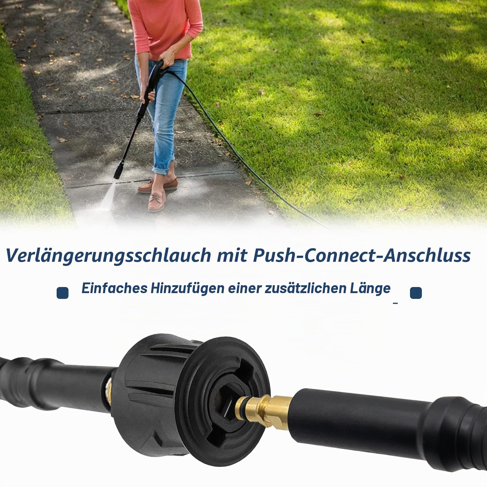 10m Hochdruckschlauch für Kärcher - Quick-Connect-Anschlüsse, Kompatibel mit Kärcher K2, K3, K4, K5, K6, K7