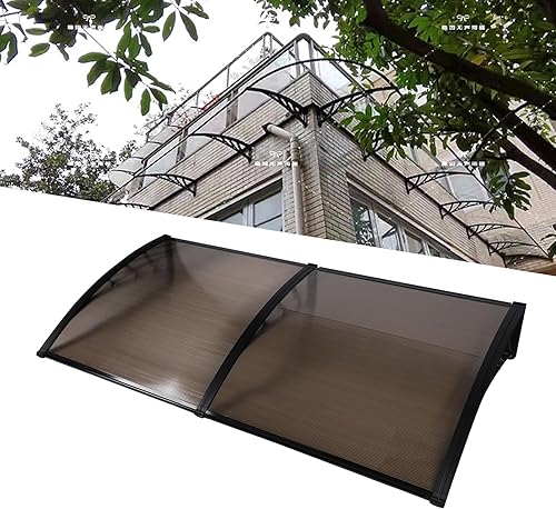 Miniatura 3 de Toldo de acero de plástico, protección solar para puerta de policarbonato, protección solar para jardín al aire libre, toldo de ventana resistente a