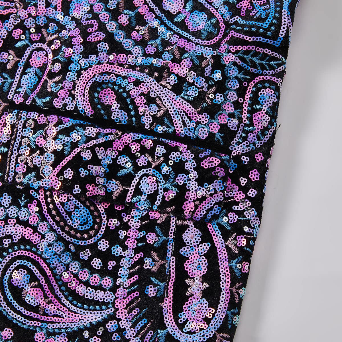 Veste de Costume à Paillettes Brillantes pour Hommes Veste de Costume à Fleurs Classique à la Mode, adaptée aux fêtes, Mariages, banquets, bals
