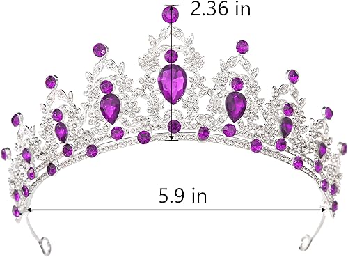 Miniatura 82 de Kamirola - Corona de reina y tiaras corona de princesa para mujeres y niñas, diademas de cristal para novia, princesa para bodas y fiestas (01)