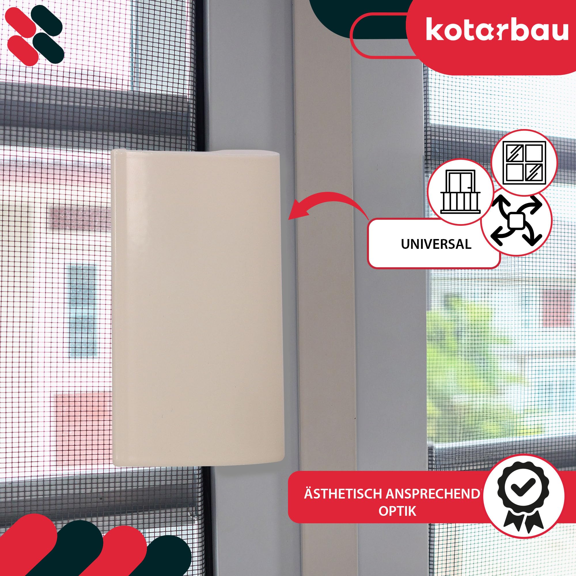 KOTARBAU Balcony Door Handle White RAL 9001 - Terrace Door Handle DE Luxe - Secure - Universal Pull Handle - Aluminum Balcony Handle - Image 4