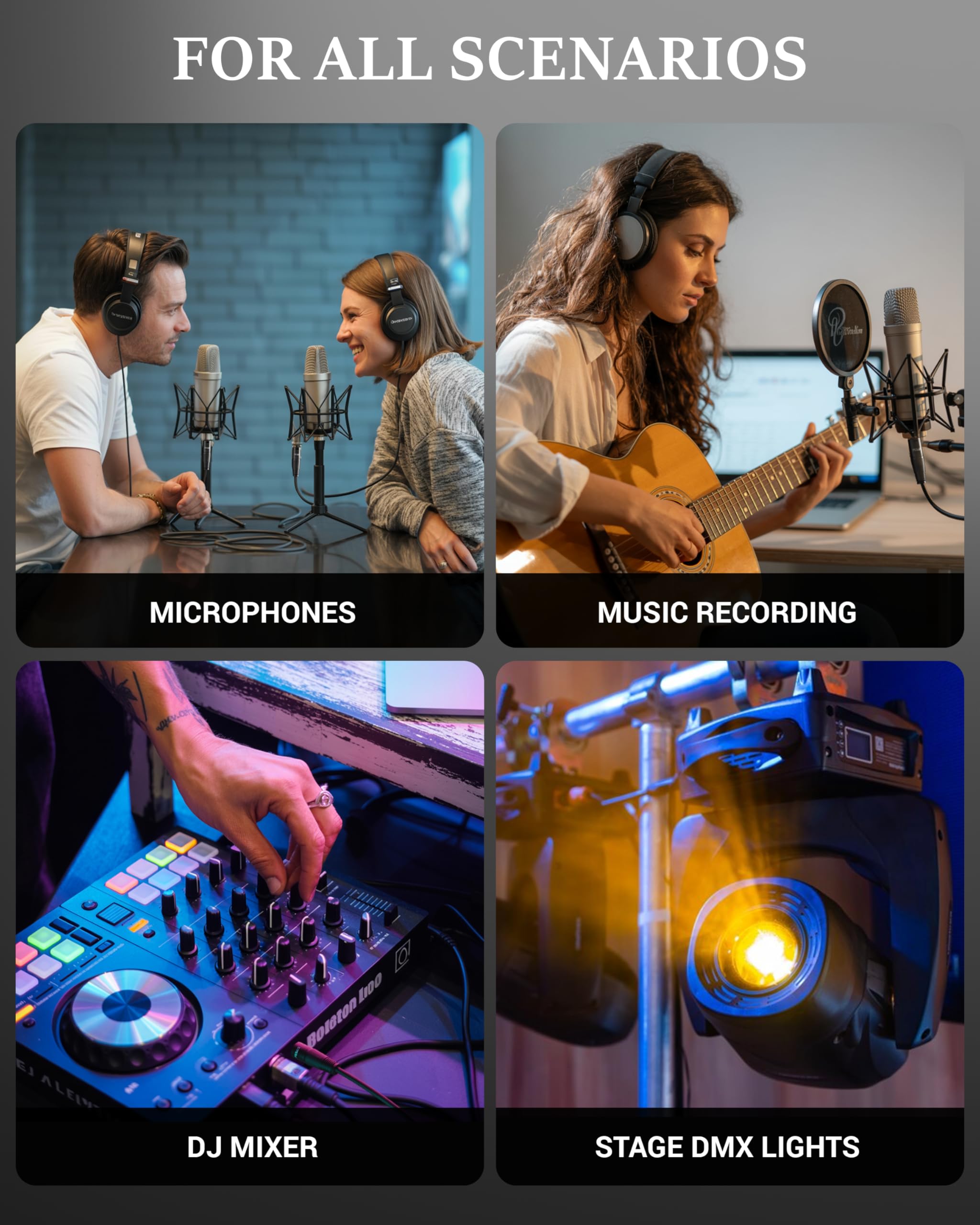 FEDUS StagePro XLR Cable Male to Female 5 Meter, Professional 3 Pin Balanced Microphone Mic Cord, 24AWG Oxygen-Free Copper, Mic Wire, Noise-Free Audio & DMX Wire for Podcast, Stage, Studio Mixer — Amazon image 7