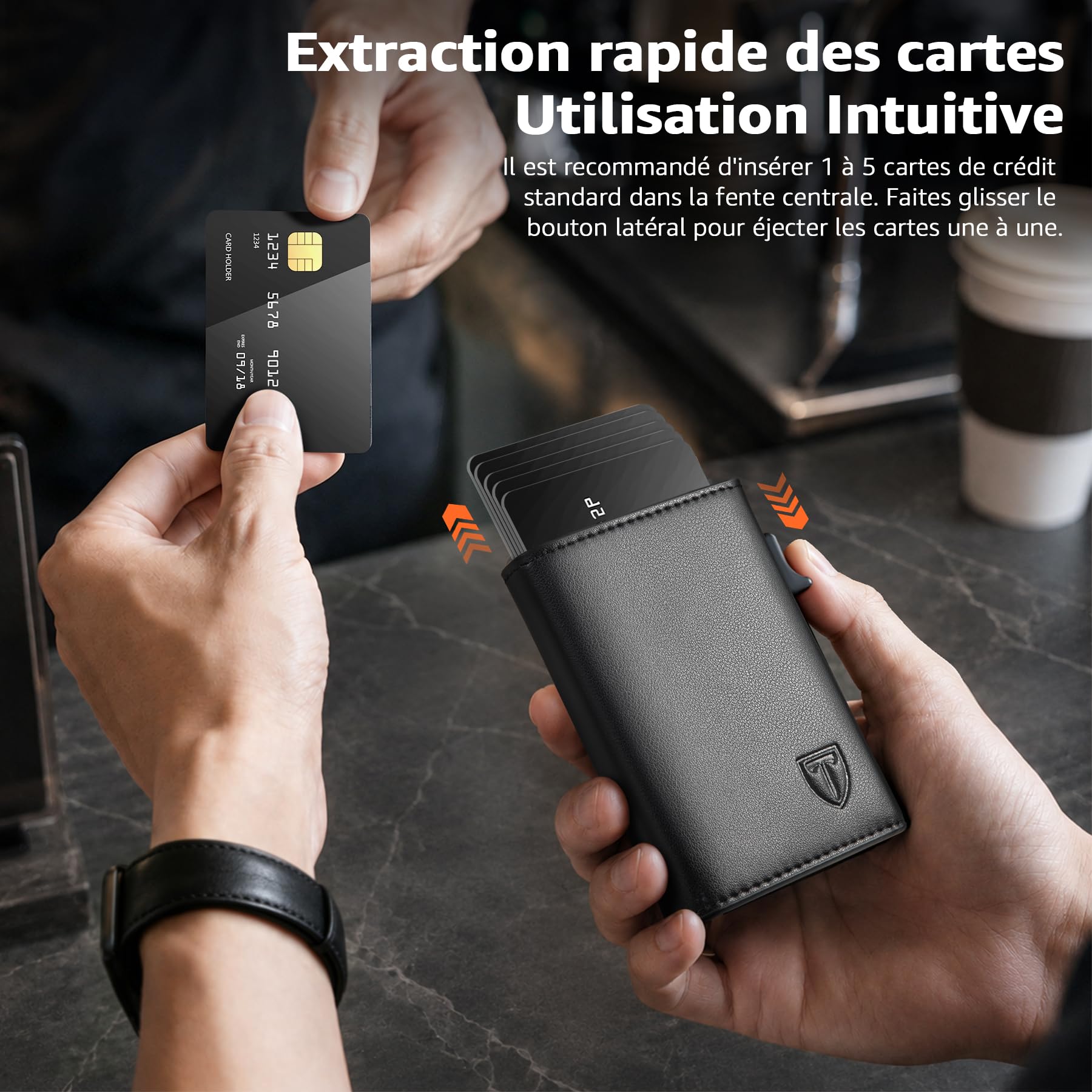 TEEHON Portefeuille Homme - Coffret Cadeau Luxe pour Homme - Noir
