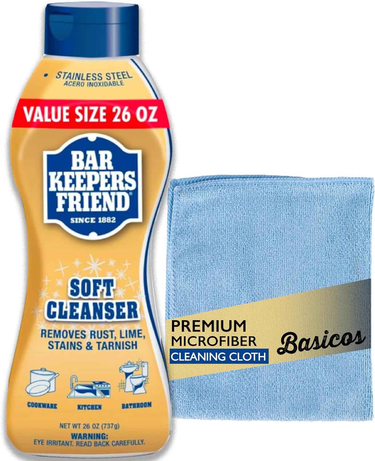 BASICOS Bar Keepers Friend Soft Cleanser, 26oz Multipurpose