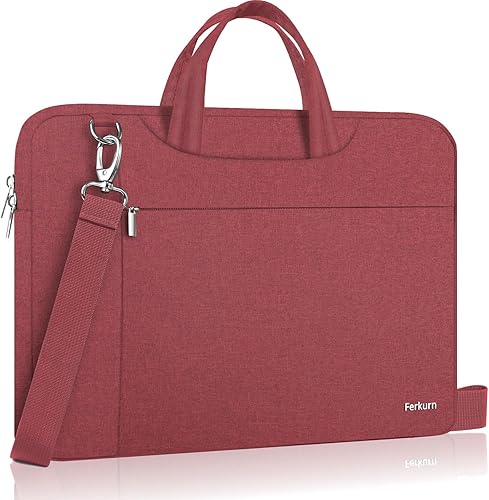 Ferkurn Bolsa para laptop de 17 17.3 pulgadas para mujeres y hombres, funda para computadora con correa para el hombro para HP Envy PavilionDell