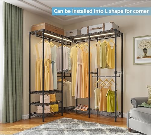 Miniatura 3 de VIPEK V40L Perchero de Ropa con Luces LED Regulables, 3000K Blanco Cálido, Perchero de Ropa Resistente para Colgar Ropa, Armario Portátil Estante