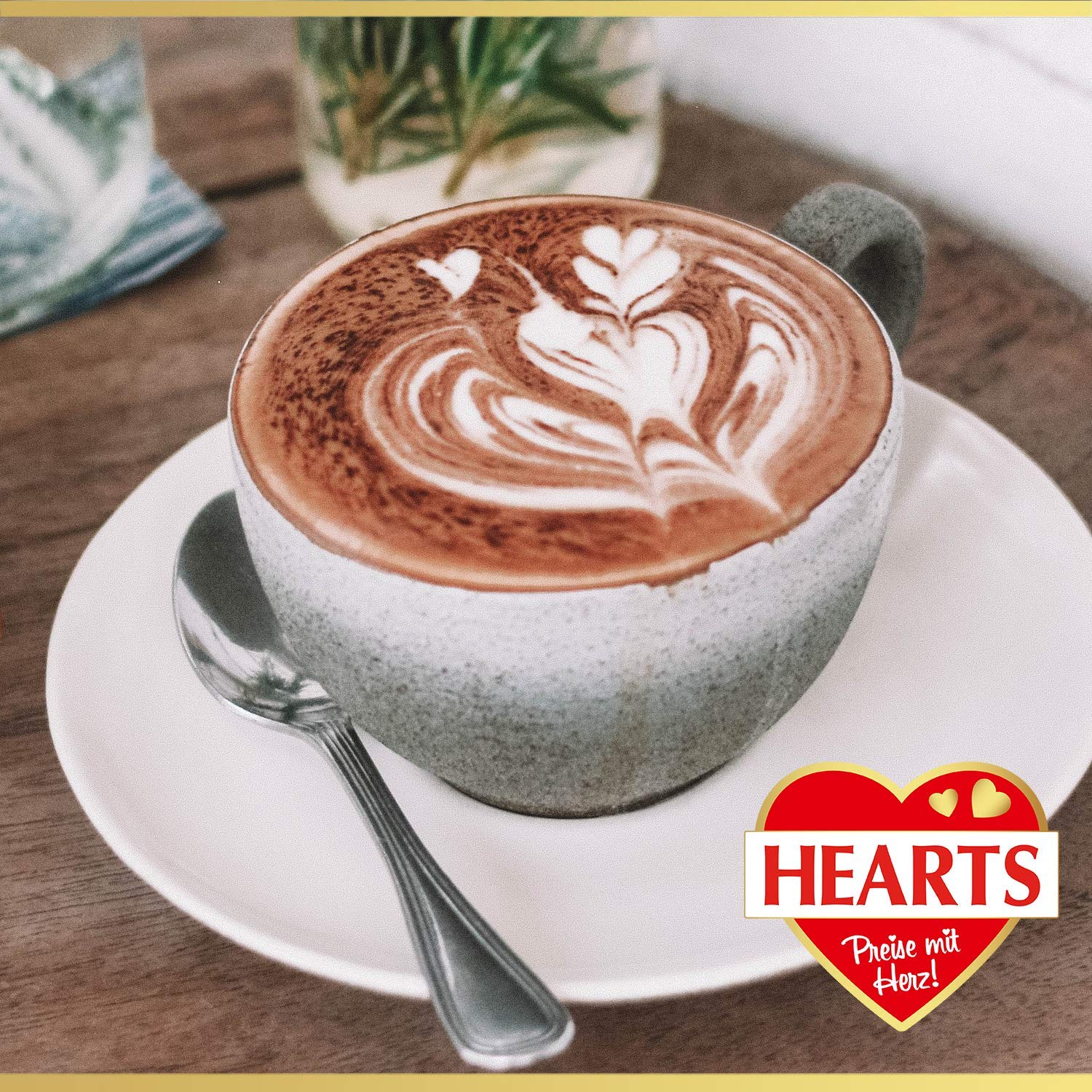 HEARTS Cappuccino z delikatną nutą kakaową 10 x 1 kg - przyjemność w włoskim stylu, ok. 80 porcji w woreczku, szczególnie mleczne i kremowe, praktyczne opakowanie rodzinne, intensywny aromat