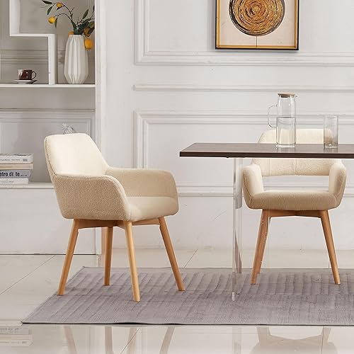 Miniatura 2 de Juego de 2, 4 y 6 sillas de comedor modernas de mediados de siglo, cómodas sillas decorativas tapizadas para cocina, comedor, sala de estar,