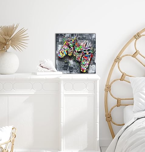 Miniatura 179 de JKWALL77 Arte de pared de graffiti – Decoración de pared de arte abstracto grande – Arte de pared en lienzo para sala de estar, listo para colgar