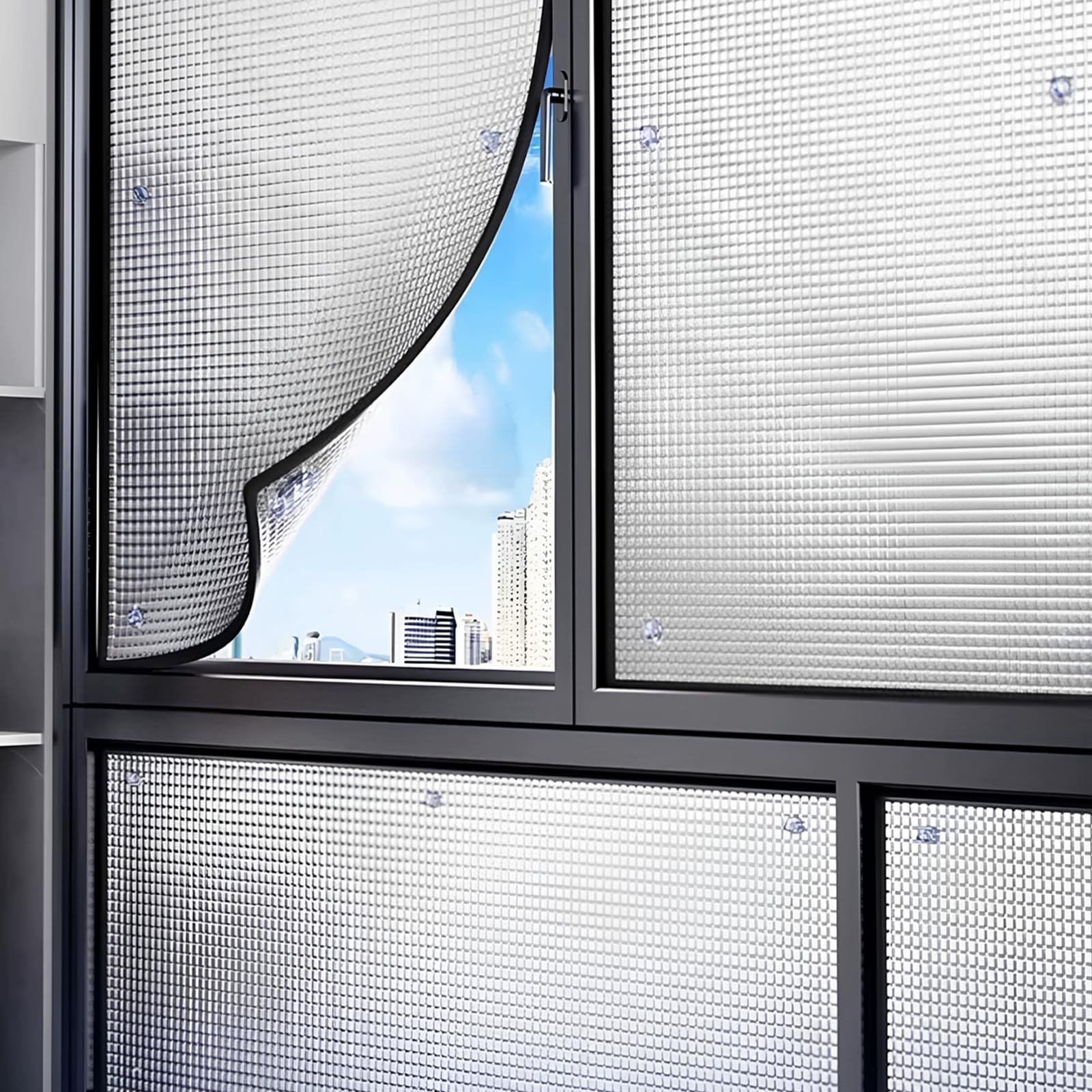 Total Blackout Window Film,Thermal Insulation Reflective Film,9mm Aluminum Foil Sun Protection Window Sticker,99% Privacy Protection Glass Tint,for Home and Office (95x200cm)