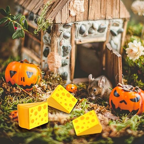 Miniatura 7 de 50 piezas Libima de 2.3 pulgadas de queso de espuma de juguete elástico para alivio del estrés, modelos de queso artificial para alivio del estrés,