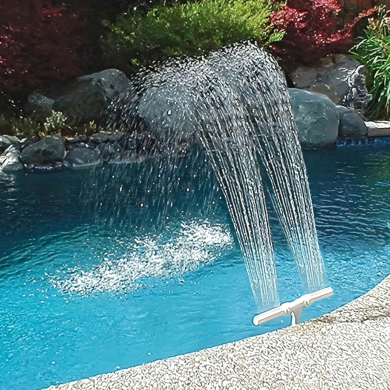 Fontana per Piscina, Fontana D'Acqua a Doppio Spruzzo, Piscina Cascata Fontana Spruzzatore, Fontane per Piscine a Cascata Spray,Fontana D'acqua a Doppio Spray,per Piscina Fuori per Terra e Sotterranea