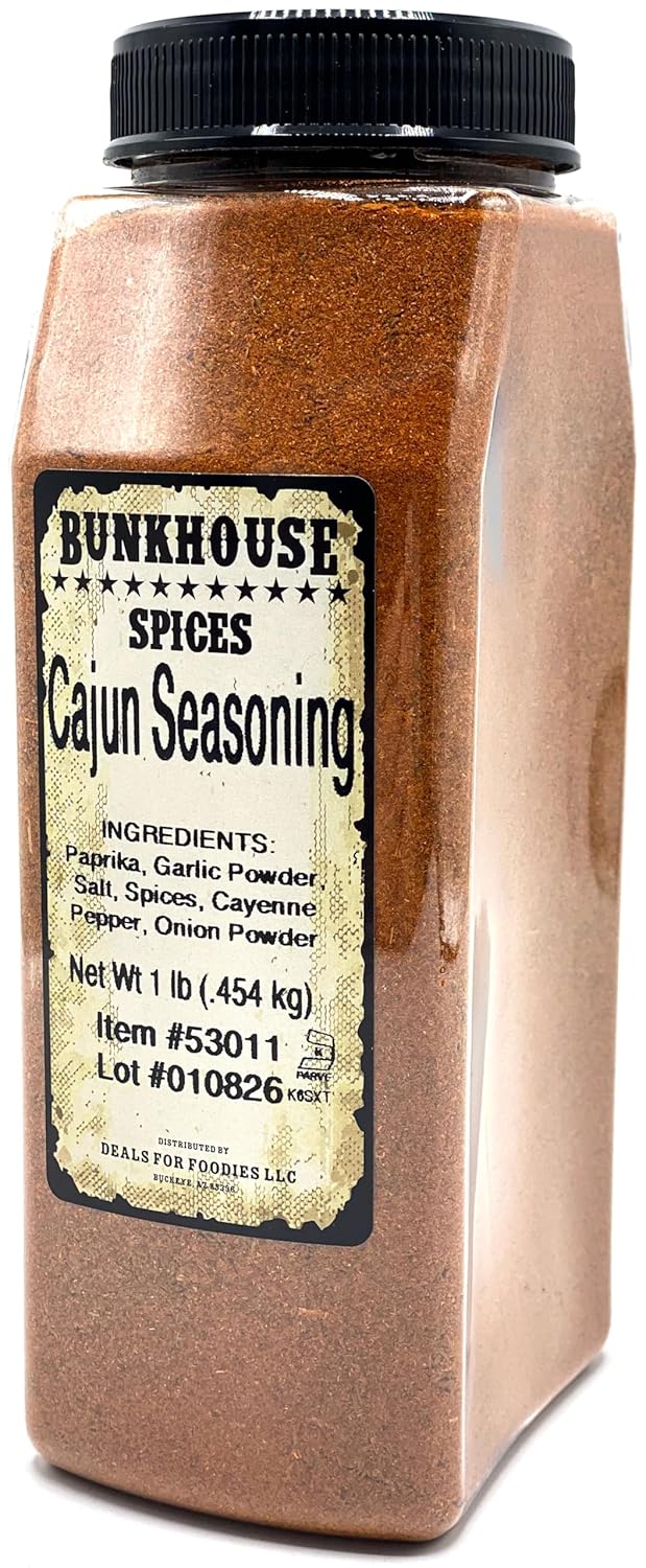 BUNKHOUSE 16 Ounce Cajun Seasoning Blend - Southern Spice Mix for Louisiana Style Cooking with Paprika, Garlic, Onion Powder, and Cayenne Pepper