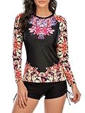 Long Sleeve Swimsuits Women 2025 Rash Guard UPF 50+ Two Piece Surfing Modest Full Coverage Bathing Suit Swimwear