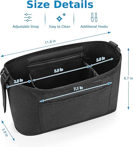 Miniatura 8 de Accmor Organizador universal para cochecito, organizador de bolsa de cochecito, organizador de cochecito, accesorios para Uppababy, Baby Jogger,