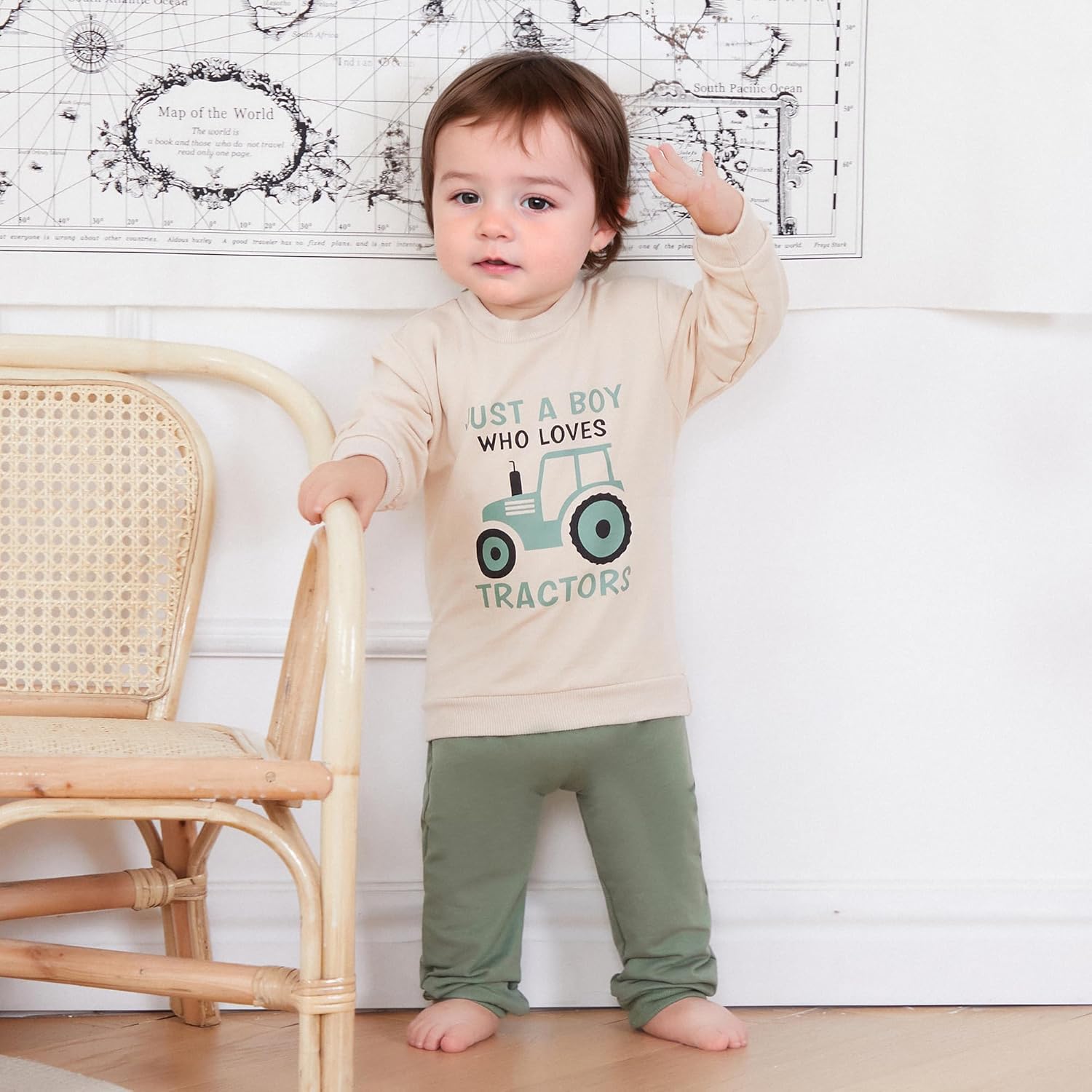 WZTYYDS Baby Boy Clothes Funny Letter Long Sleeve Sweatshirt Pullover Tops Joggers Pants Set Toddler Fall Winter Outfits - Image 3