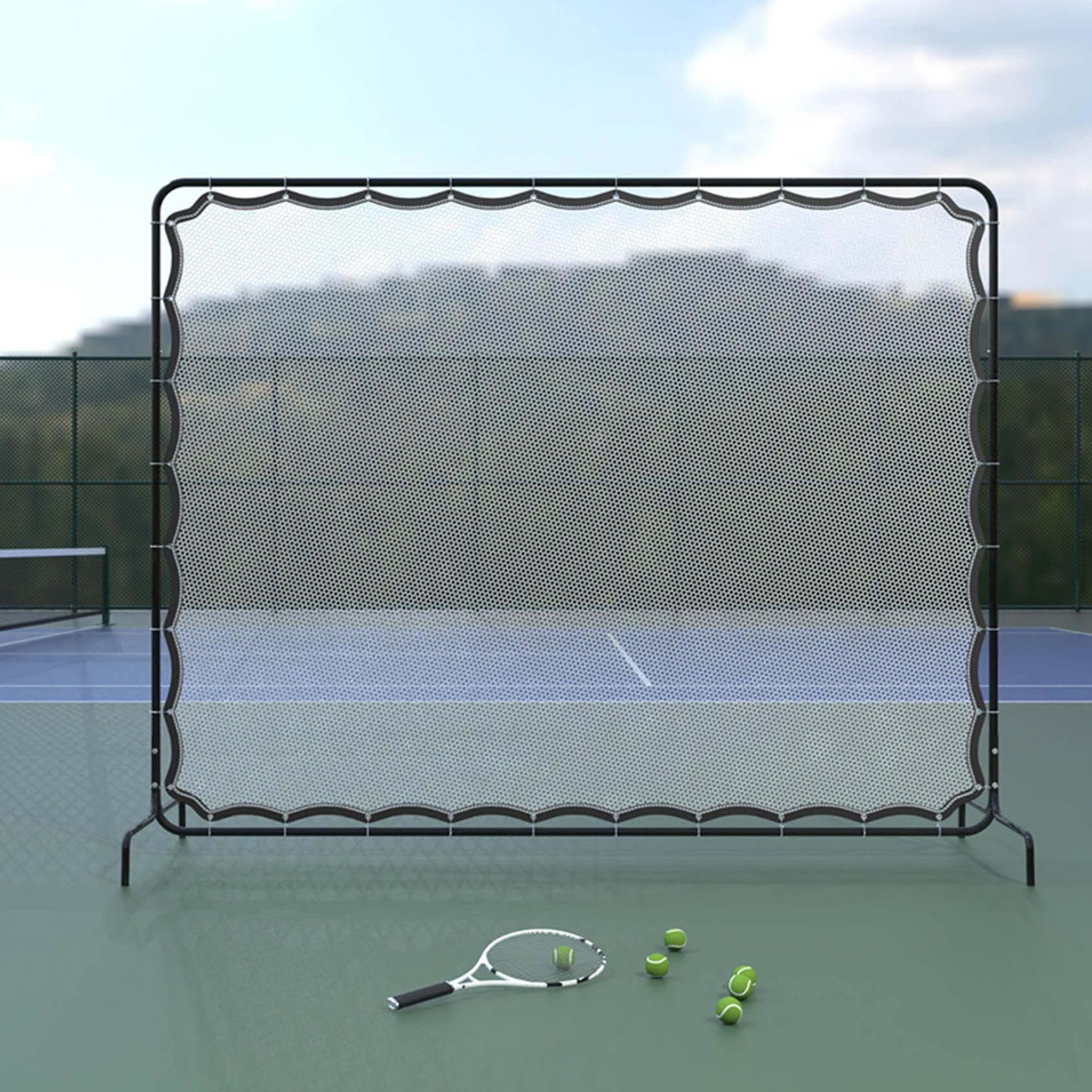 Tenniswand-Übung, Tennis-Rückwandnetz für Tennisplatz, Hinterhof, Outdoor-Training, Tennis-Rebound-Netz | Tennis-Trainingsausrüstung | Tennisplatz-Ausrüstung für Tennisschläger, Sportbälle