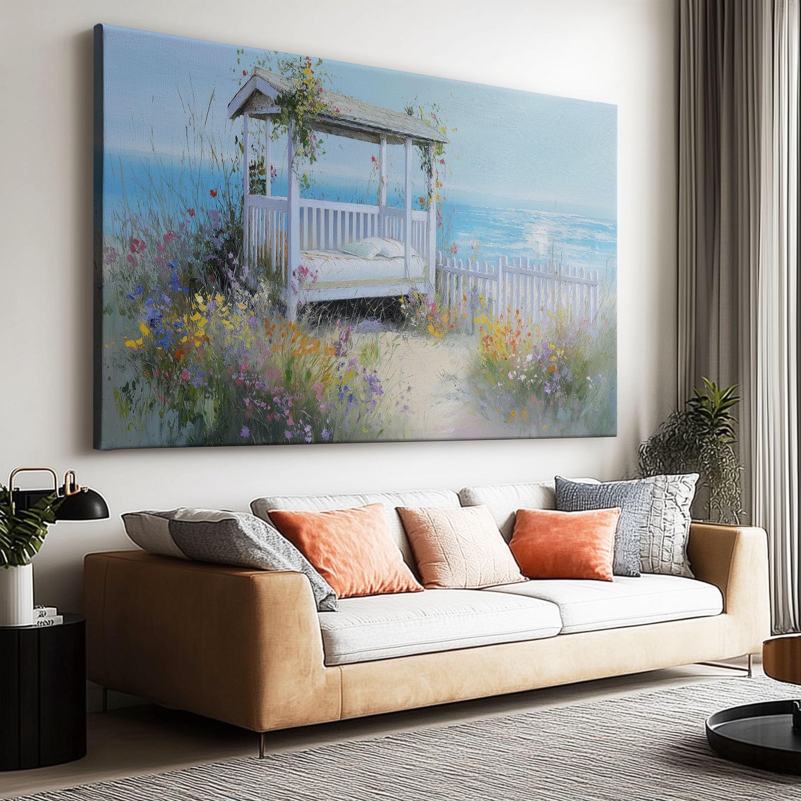 Tableau Fleurs De Cabane De Plage 120x60cm pour Illuminer un Salon - 8