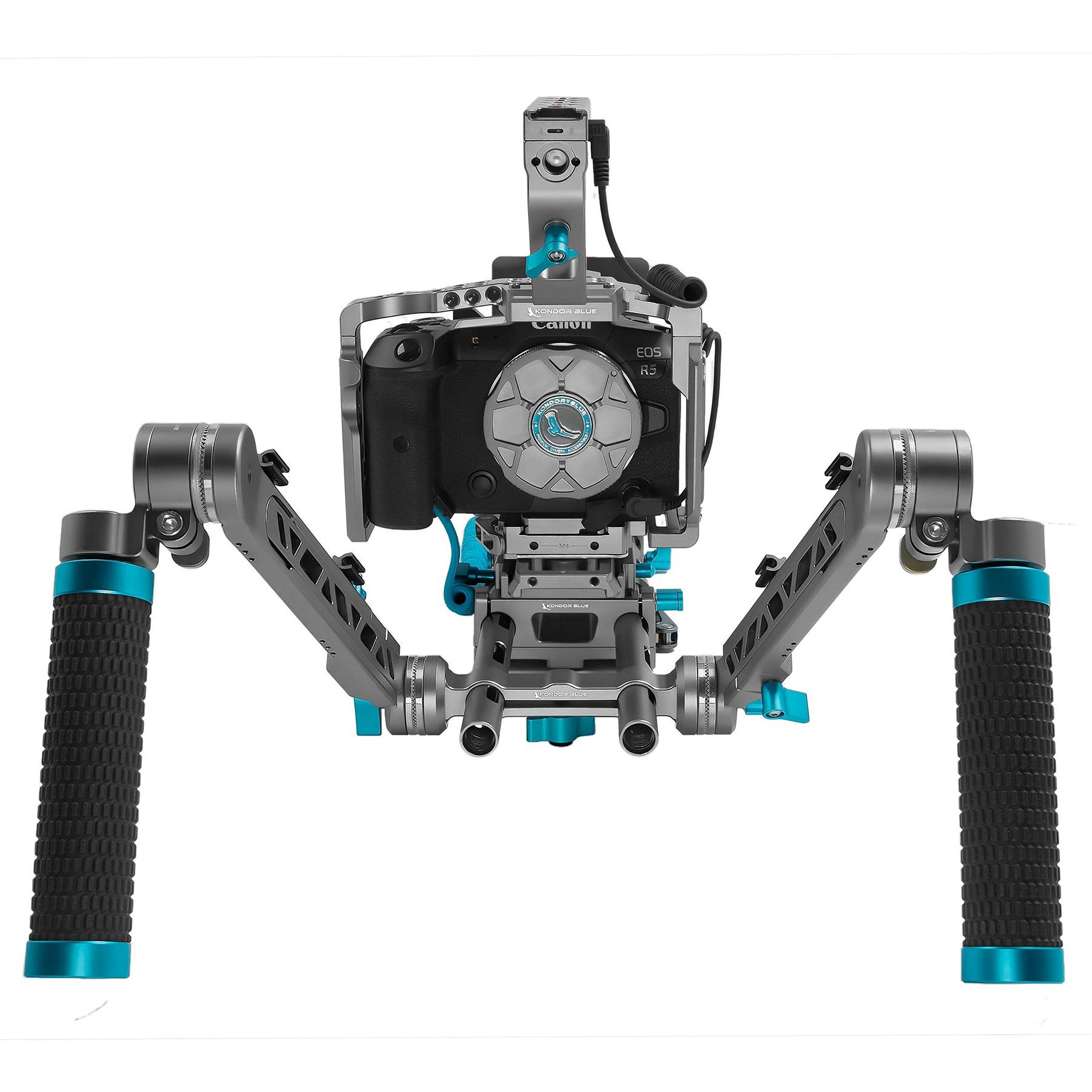 KONDOR BLUE Full Cage With Top Handle For Canon R5/R6/R - 70+ Mounting Points, Arca Swiss, HDMI Clamp