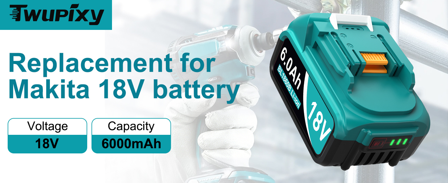 Amazon.com: Twupixy 6000mAh 18V Battery Replacement for Makita 18V