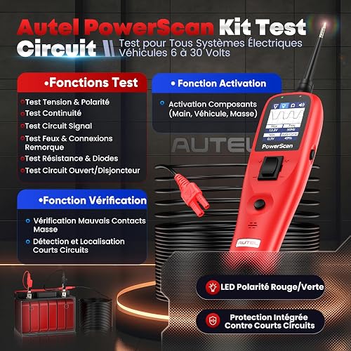 Autel PowerScan PS100 Testeur Circuits Auto, Cordon 6M pour 99% Véhicules - 2
